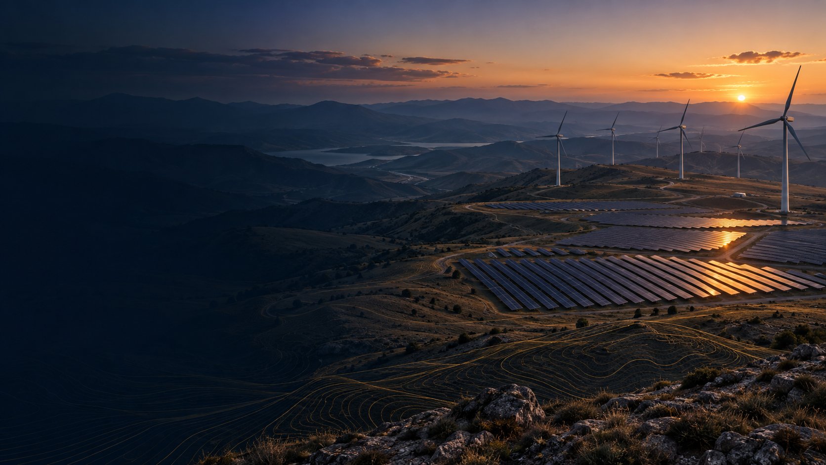 Enerji yatırımlarına yönelik planlama çalışmalarını temsil eden güneş enerjisi sahası